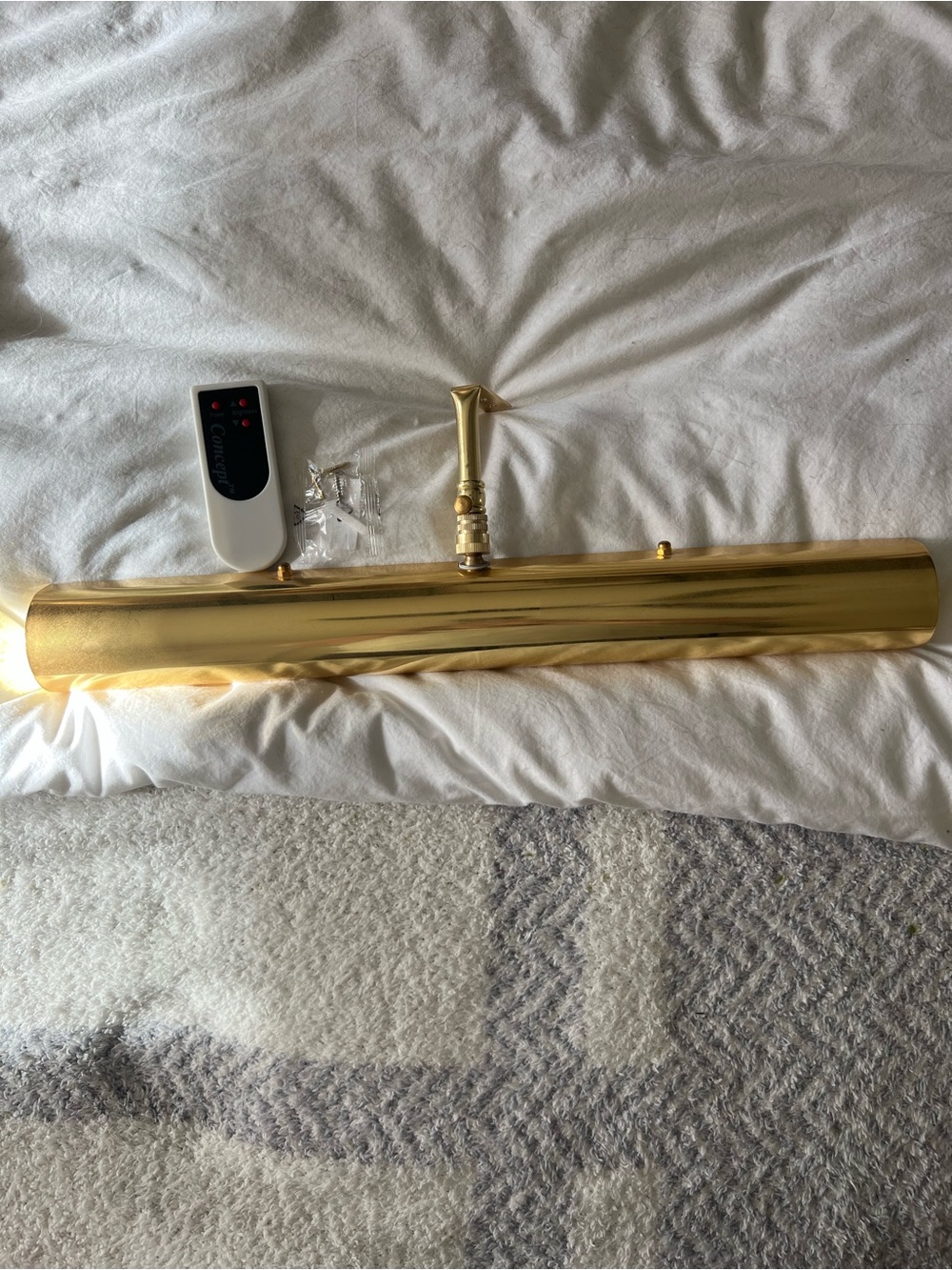 Dimmable LED Wall Mounted Brass Picture Light with Remote - BATTERY, NO HARDWIRE